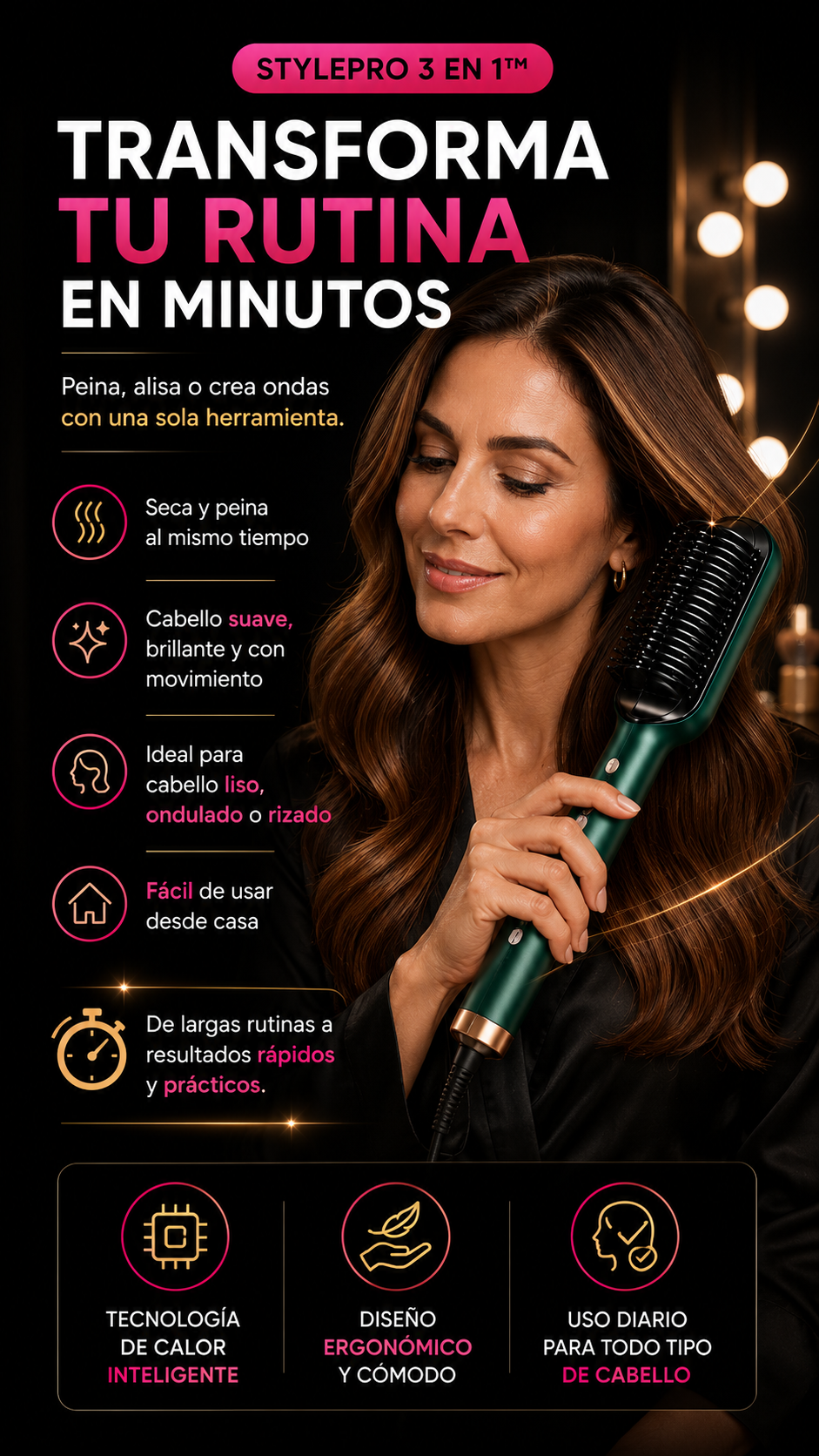 StylePro 3 en 1 - Seca, Riza y Alisa